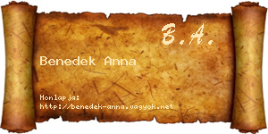 Benedek Anna névjegykártya